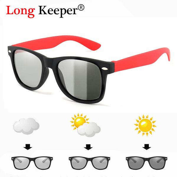 

pchromic sunglasses polarized men women classic brand designer chameleon eyeglasses rivet flexible safety shades eyewears, White;black