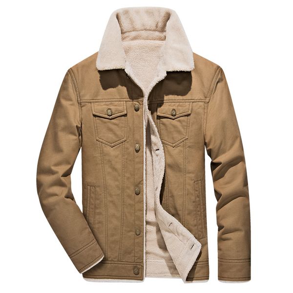 

2020 winter coats male cotton add hair thickening cotton-padded jacket, Black