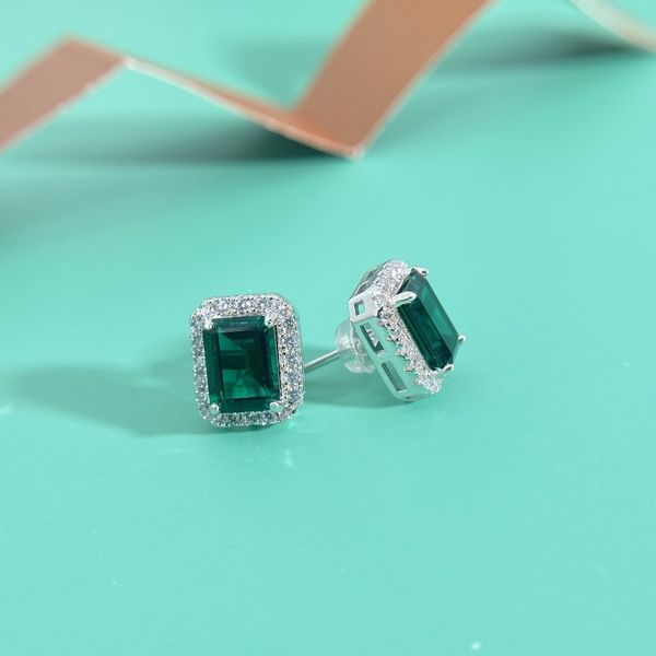 

other s925 sterling silver luxury diamond stud earrings for women wedding engagement female jewelry gifts, Golden;silver