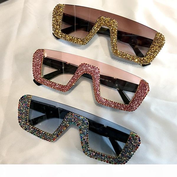 

square luxury sunglasses women brand designer ladies oversized rhinestone sunglasses men half frame eyeglasses for female uv400, White;black