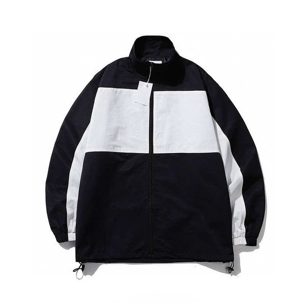 

2020 new men's jackets fashion embroidered letter stitching jacket couples with the same style all-match casual panelled jacket m-2xl, Black;brown