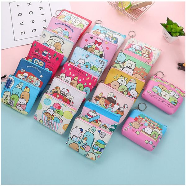 

new 20 style cute cartoon children's purse portable zipper children's wallet handbags, White