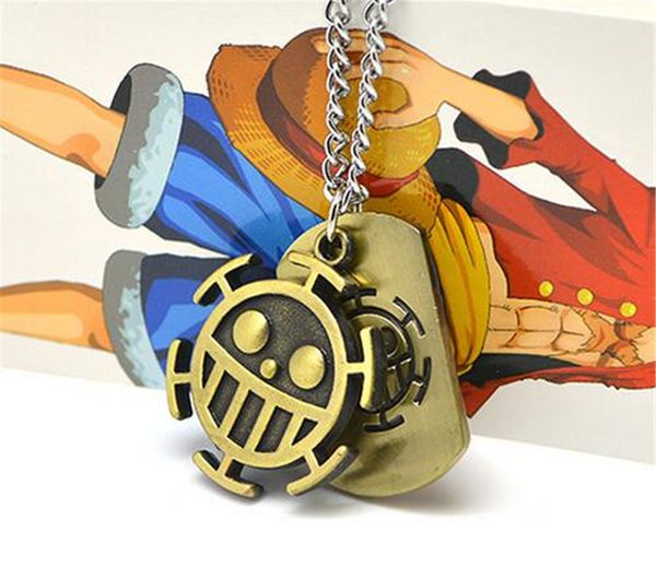 

1pcs cartoon luffy straw hat wanted necklace bronze metal pendant anime one piece cosplay props new halloween gifts, Silver