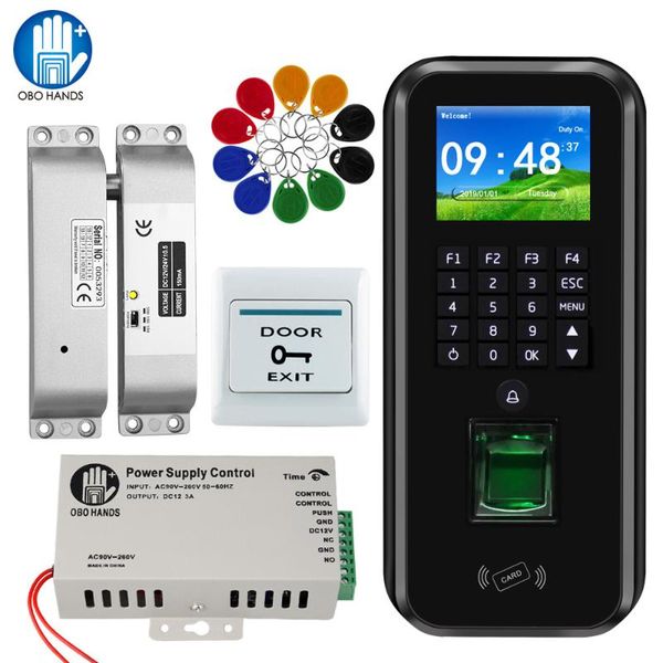 

2.4inch tcp/ip rfd keypad door access control system with software biometric fingerprint time attendance machine magnetic lock