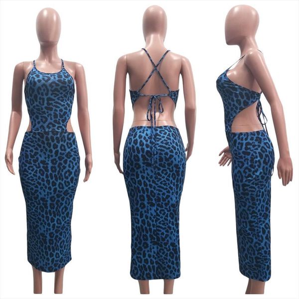 

plus size cheetah leopard print midi dress women clothing vestidos backless bandage oversized party club dresses, Black;gray