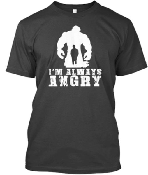 

i'm always angry t-shirts 100% cotton men's trend 2019 new design men short sleeve cotton fitness distressed t-shirt
