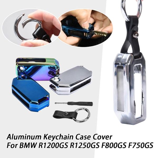 

aluminum motorcycle keyring key chain holder room keychain moto key case cover for r1200gs r1250gs f800gs k1600 gt 2013-2020, Silver