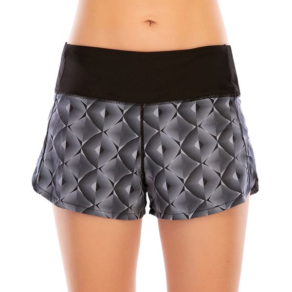 

summer quick dry yoga shorts for women outdoor gym fitness short pants & trousers ladies casual printed sports shorts, White;red