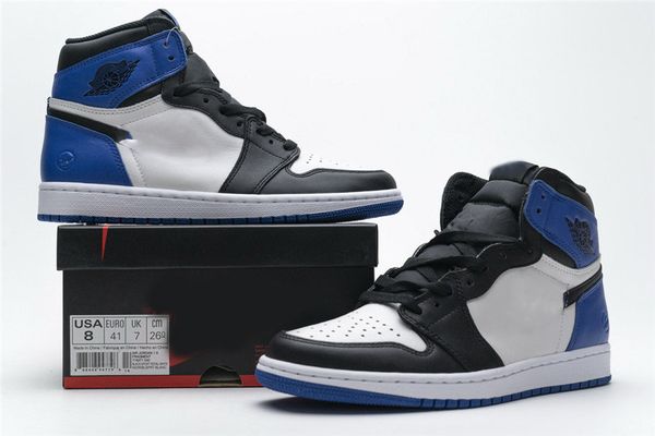 

новый аутентичные 1 высокая og х fragment design белый спорт royal black 1s мужчины баскетбол обувь спортивные кроссовки с оригинальной коро