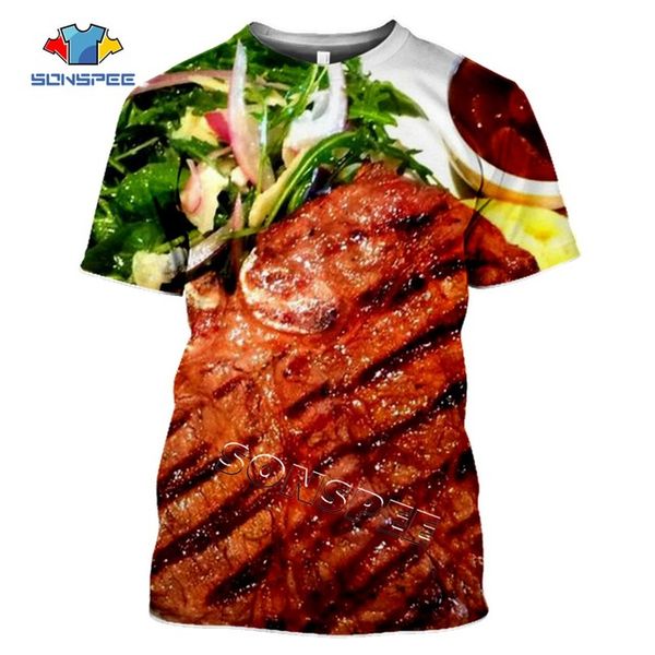 

3d interesting food pork black pepper steak street fruit animal cow food lemon 3d print shirts comics harajuku harajuku men clothing