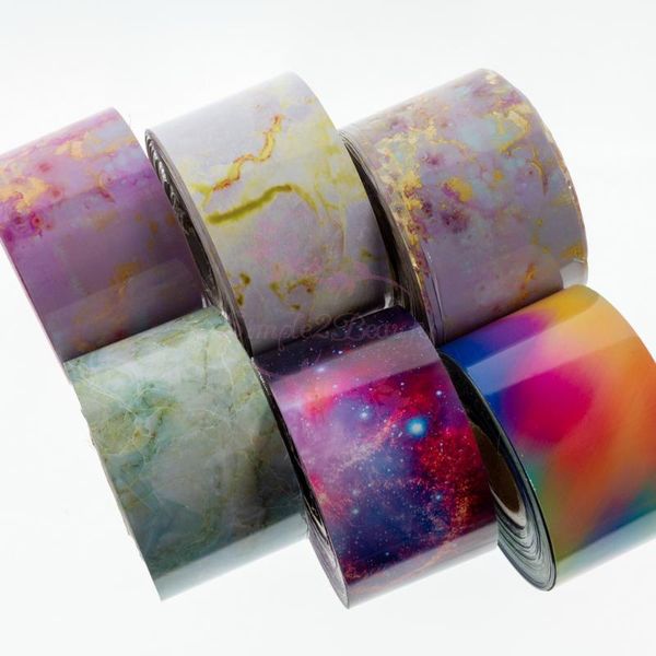

stickers & decals 1 roll 4cm*100m starry sky marble crackle pattern transfer paper foil japanese style nail art manicure diy decorations acc, Black