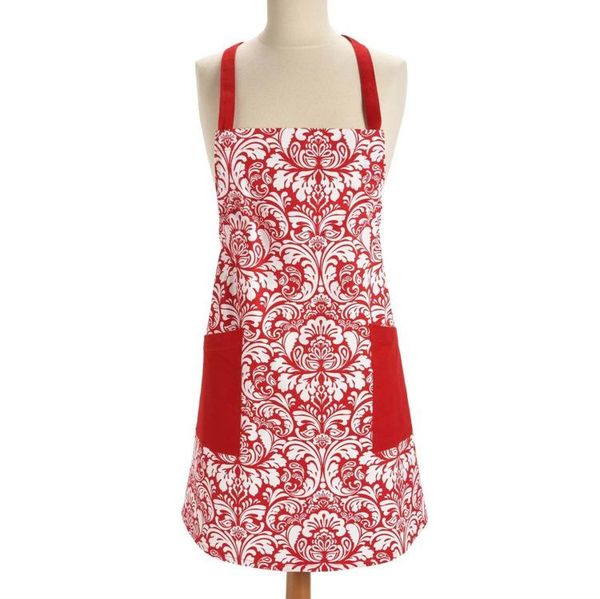 

flower print cooking kitchen apron dinner party baking apron bbq cotton apron for woman men home kitchen tools aprons vt0787