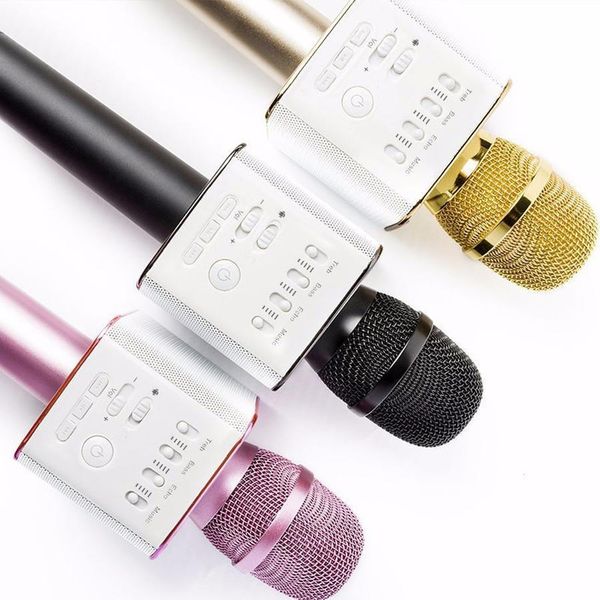 

cgjxsq9 wireless handsheld microphone speaker q9 karaoke singing record player ktv wireless portable microphone for iphone x 8 7 6 samsung s