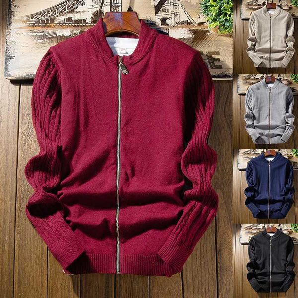 

2020 new thick sweaters cardigan coats men knit zipper warm winter casual style winter clothes, White;black