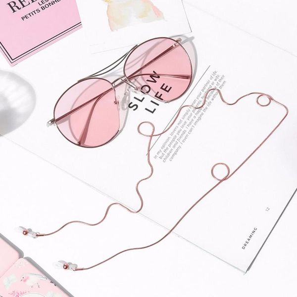 

3 colors optional retro metal eyeglasses chains fashion anti-slip sunglasses reading glasses strap eyewears cord holder, Silver
