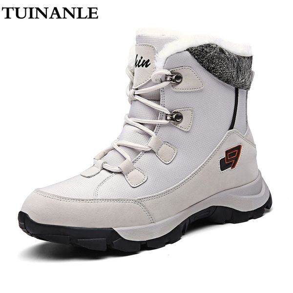 

tuinanle snow boots 2020 winter ankle boot for women quality microfiber warm plush wedge lover shoes size 45 black shoes booties