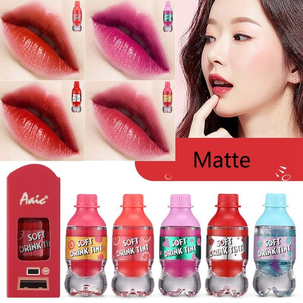 

brand 5 color lip tint idol soft drink tint long lasting matte lip gloss nice cute lipstick 0070