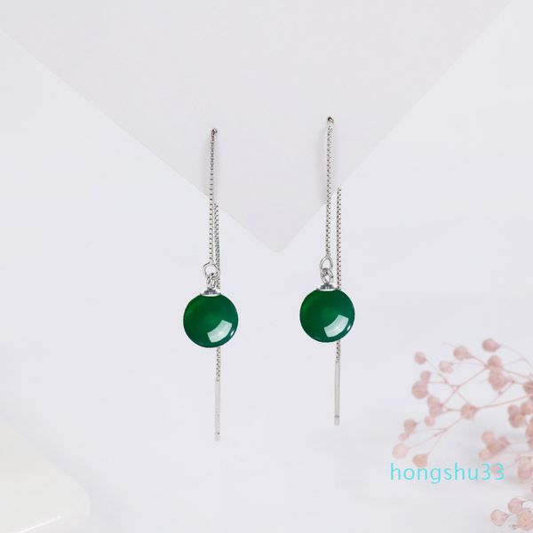 

925 sterling silver fashion long flowing su manau earrings.