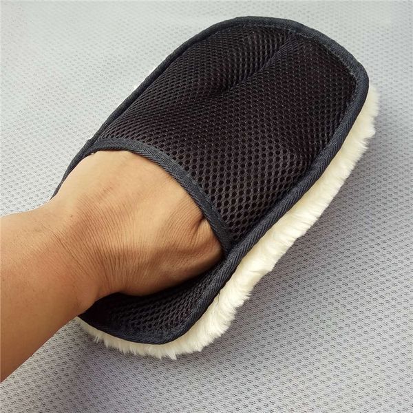 

australia merino wool car wash mitt car wash glove, Blue;gray