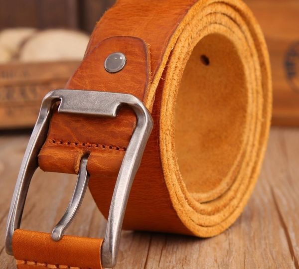 

2018 hot designer belt men high quality luxury 100% real cowhide full grain genuine leather camel cowboy 3.8 cm masculine soft Y200520