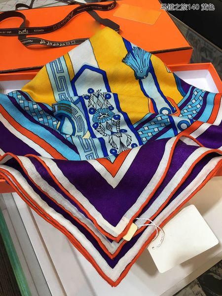 

stirrup journey cashmere square scarf designer scarf bucket hat baseball cap hat ladies luxury designer scarf silk designer turban, Blue;gray