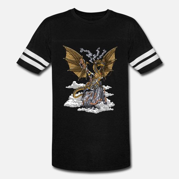 

steampunk dragon t shirt men custom cotton s-3xl letters loose humor summer formal shirt