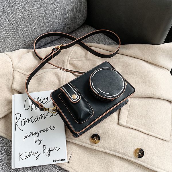 

women fashion handbag small vintage pu leather shoulder bag female winter camera shape crossbody bag purses and handbags #45