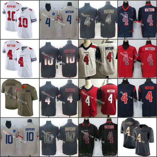 

houston texans green 10 deandre hopkins 4 deshaun watson white nfl men women youth jersey, Black;red