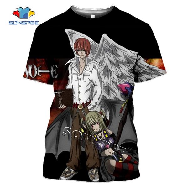 

3d horror anime death note angel and demon cross compression gym monster bible 3d print shirts harajuku harajuku graphic men clothing