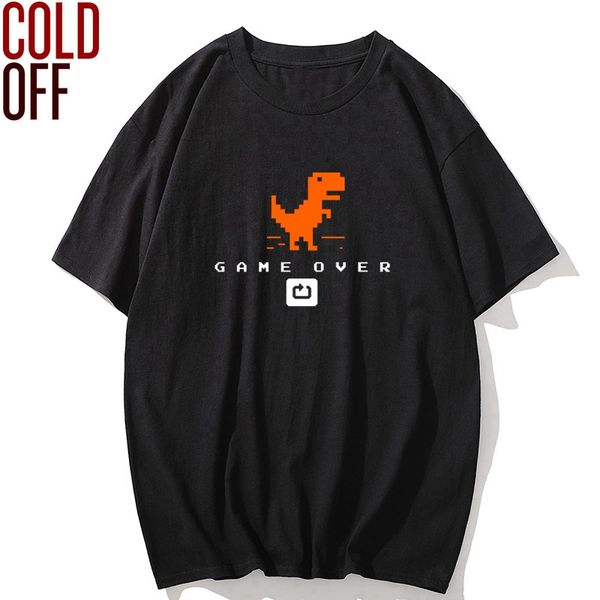 

cold off 100% cotton dino print men t shirt casual cool streetwear funny men tshirt o-neck t-shirt male men tee shirts