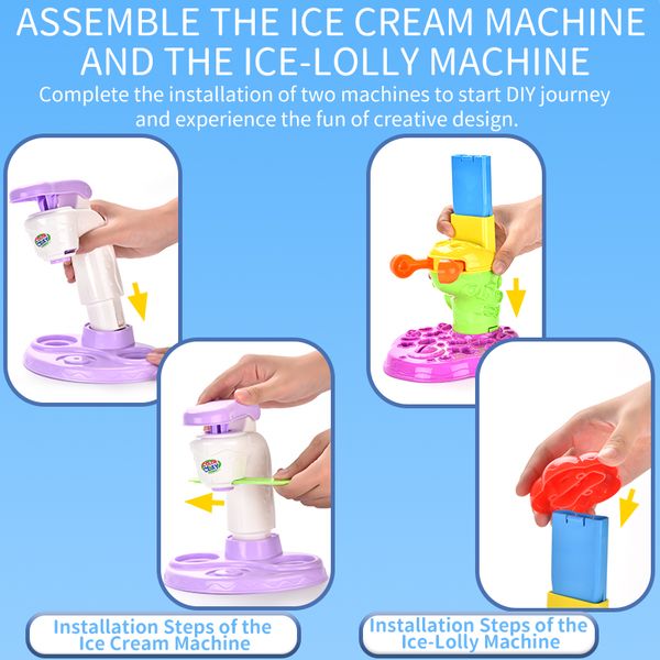 

kid toys play house toys kitchen supplies ice cream party ice cream machine popsicle machine toys 2020 selling gift of the child