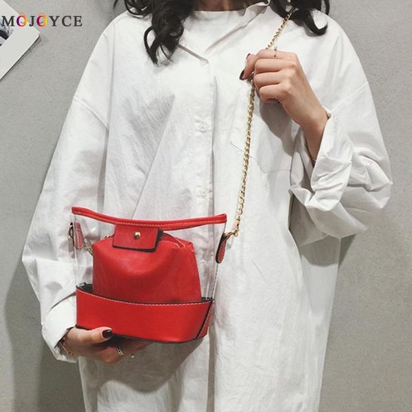 

2pcs / набор плечо clear посланник сумка женщина пвх crossbody сумка сцепление