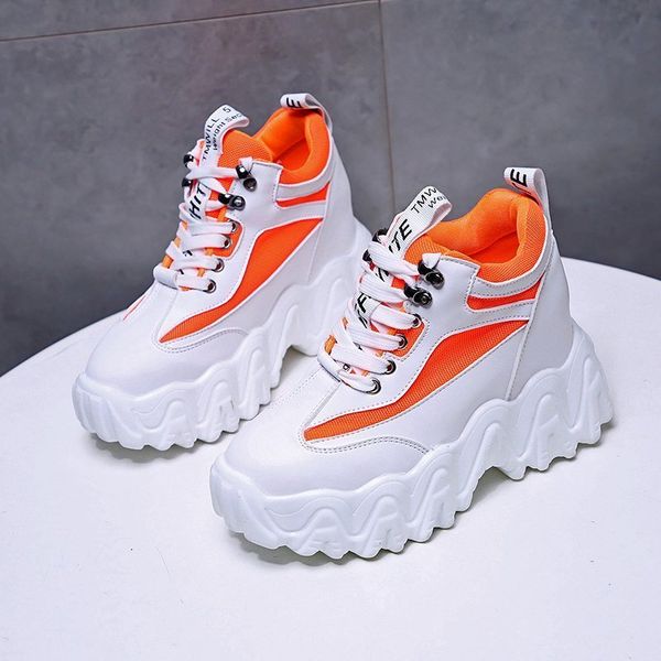 

fashion women's high heel boots 2020 autumn new internal increase shoe for woman platform shoes female casual mesh shoes women, Black