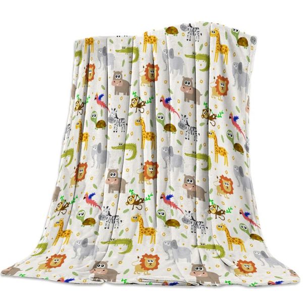 

kids throw blanket colorful jungle animals themed africa elephant