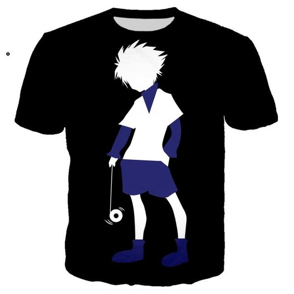 

anime killua hard rock hunter x hunter man 3d print shirts harajuku anime aesthetic men clothing