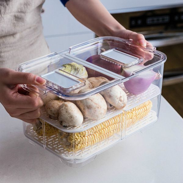 

storage bottles & jars refrigerator box fruit and vegetable refrigerated kitchen home creative drain frui