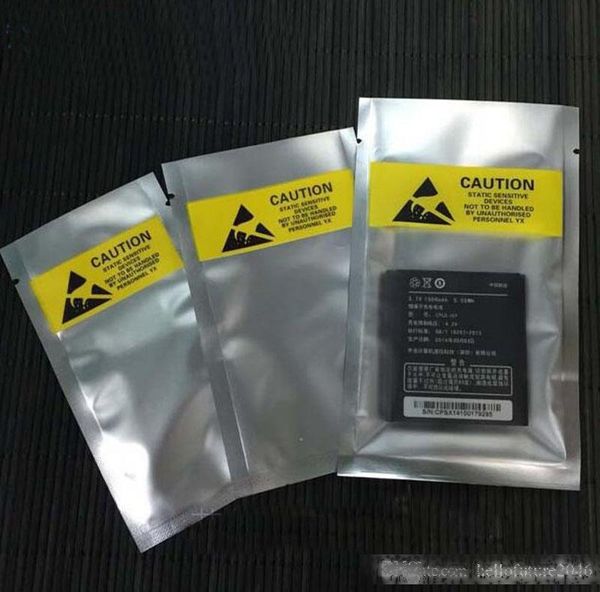 

open esd 8*15cm plastic packing bag antistatic anti-static for iphone flex cable battery plastic package pouch yellow label