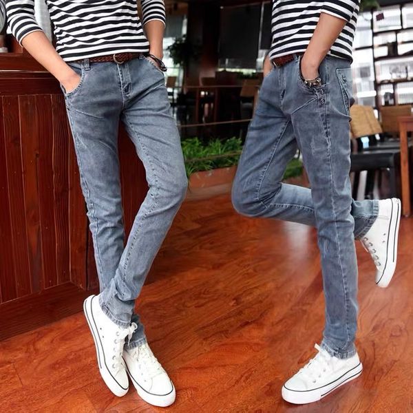 

men's jeans js9952j-spring and summer loose straight tube pants business, Blue