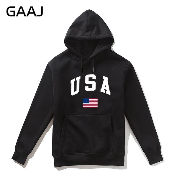 

gaaj usa america flag men hoodie women casual brand 2020 new male felpe fleece hoodies cotton coats, Black