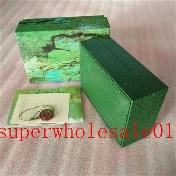 

2020 new style green watch original wood box papers gift watches boxes leather bag card for rolex box watch box 903, Black;blue