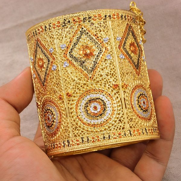 

24k gold color wedding bangles bracelet for women african nigeria ethiopian kenya bangles bride jewelry, Black