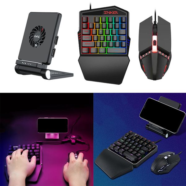 

один handed gaming keyboard мышь охлаждения кронштейн с держателем телефона