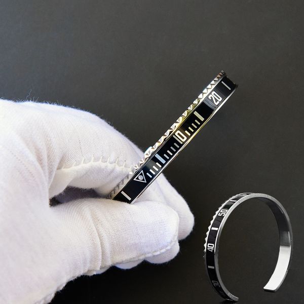 

12 colors men's luxury fashion watch style speedometer cuff stainless steel fashion hip hop bangle bracelets for women, White