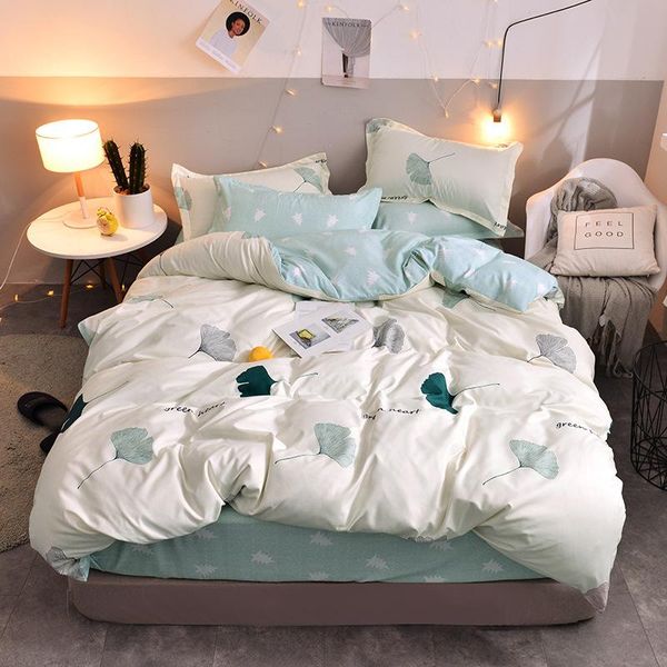 

bedding sets 50green leafs set simple bed linens for girls kids duvet cover double side quilt pillowcase sheet