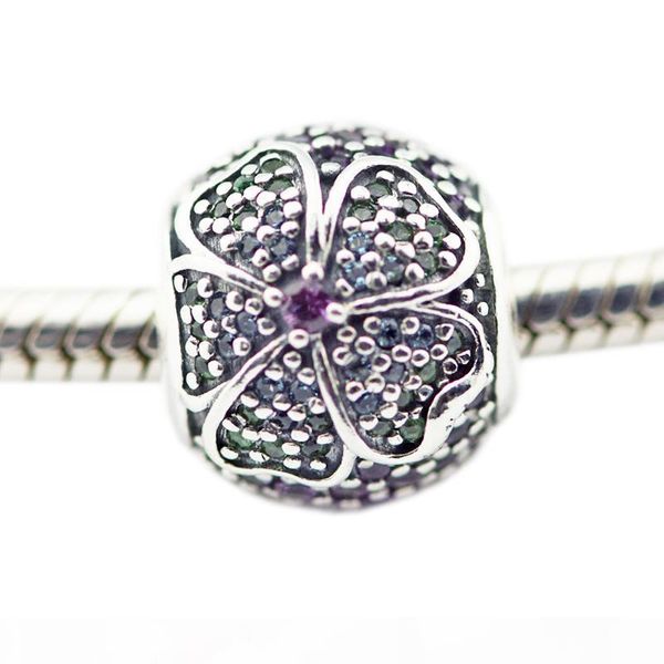 

славные bloom multi-colored cz серебряные шарики для женщин diy изготовление ювелирных изделий серебро подвески fit оригинальные 925 серебря