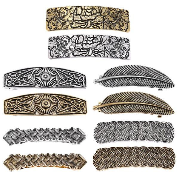 

women irish knot barrette hair clip hairwear zinc alloy retro vintage viking amulet hairpins accessories jewelry gift, Golden;silver