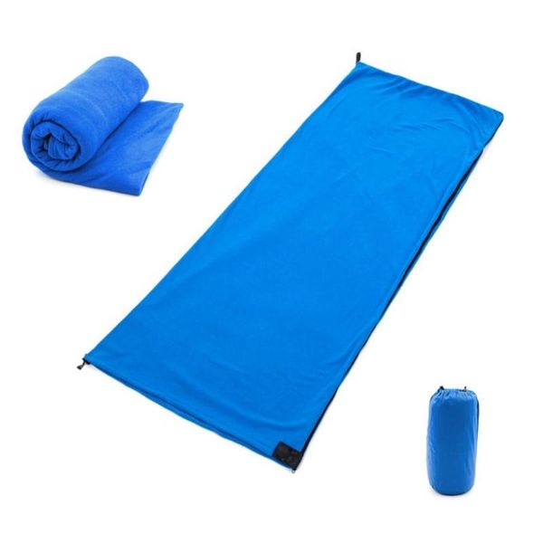 

portable ultra-light polar fleece sleeping bag multifunctional zipper outdoor camping blanket travel warm sleeping bag liner