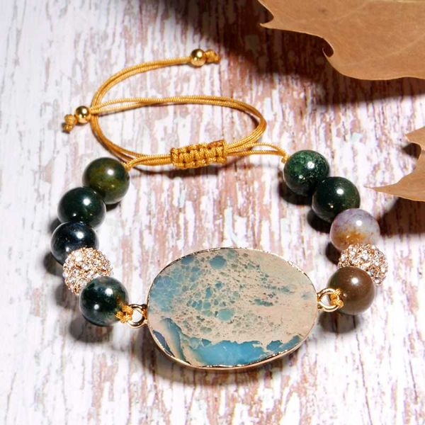 

2020 deft большой природный камень браслет boho моды ручной культивированный pearl charm girls йога wrap браслет для женщин dropshipping, Golden;silver