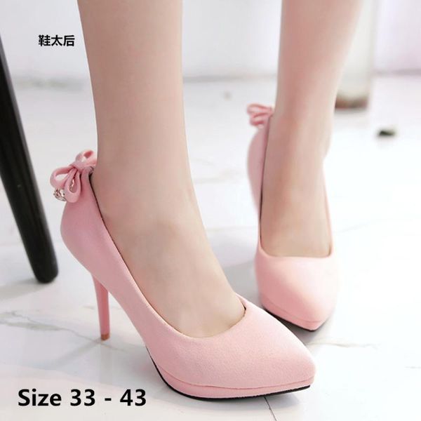 

stiletto women platform pumps high heel shoes party wedding women concise lady high heels small big size 33 - 43, Black