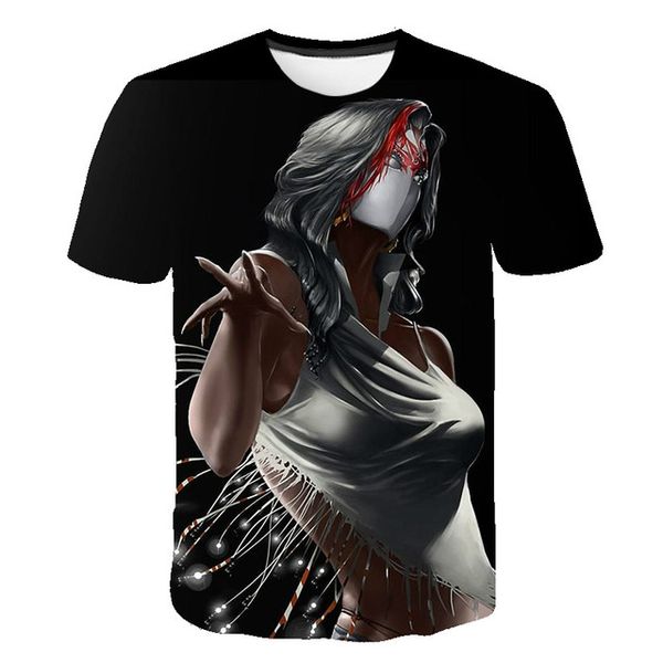 

music girl printed breathable short sleev 3d print shirts hentai graphic comics men clothing